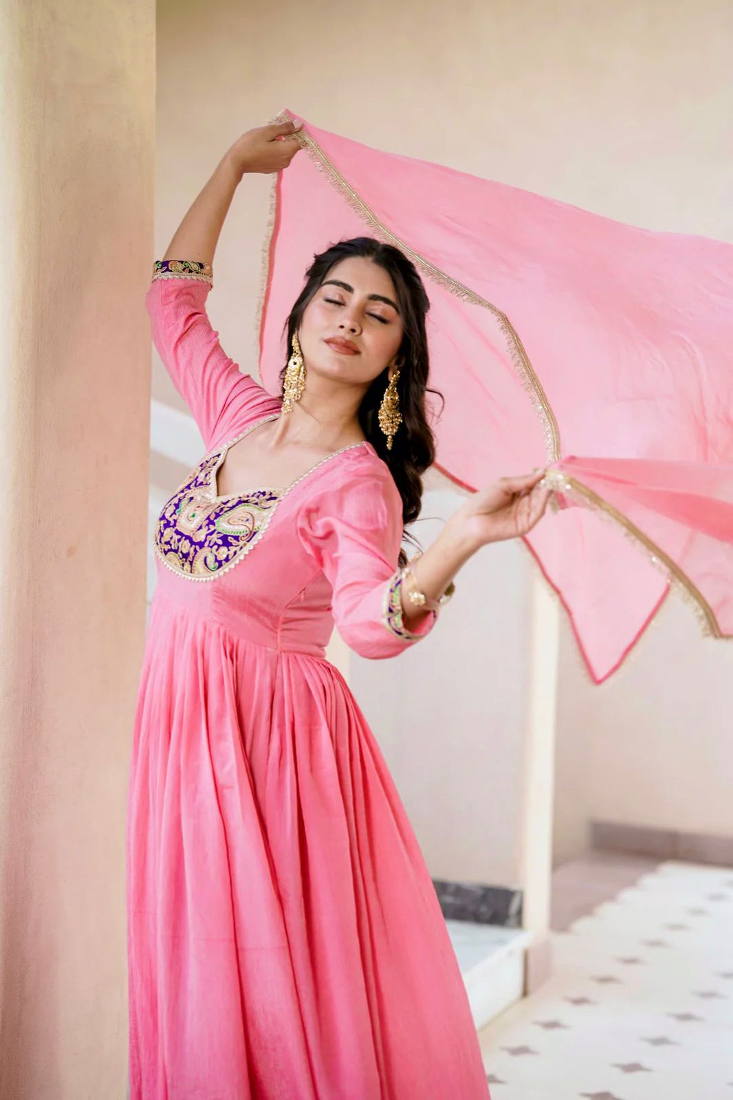 Party Wear Kurti Set - Pretty in Pink