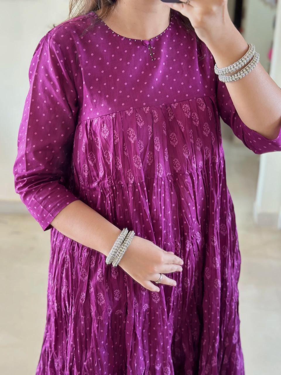 Deep Plum Anarkali Kurti