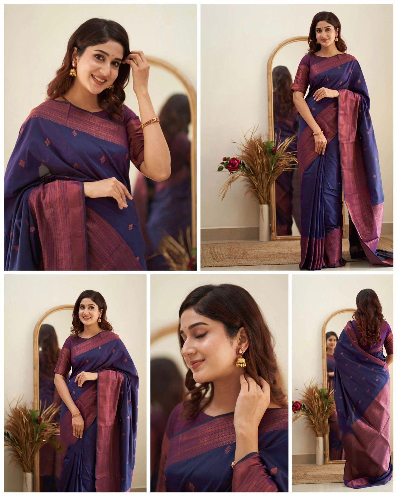 Lichi Silk Saree in Multiple Royal Shades.