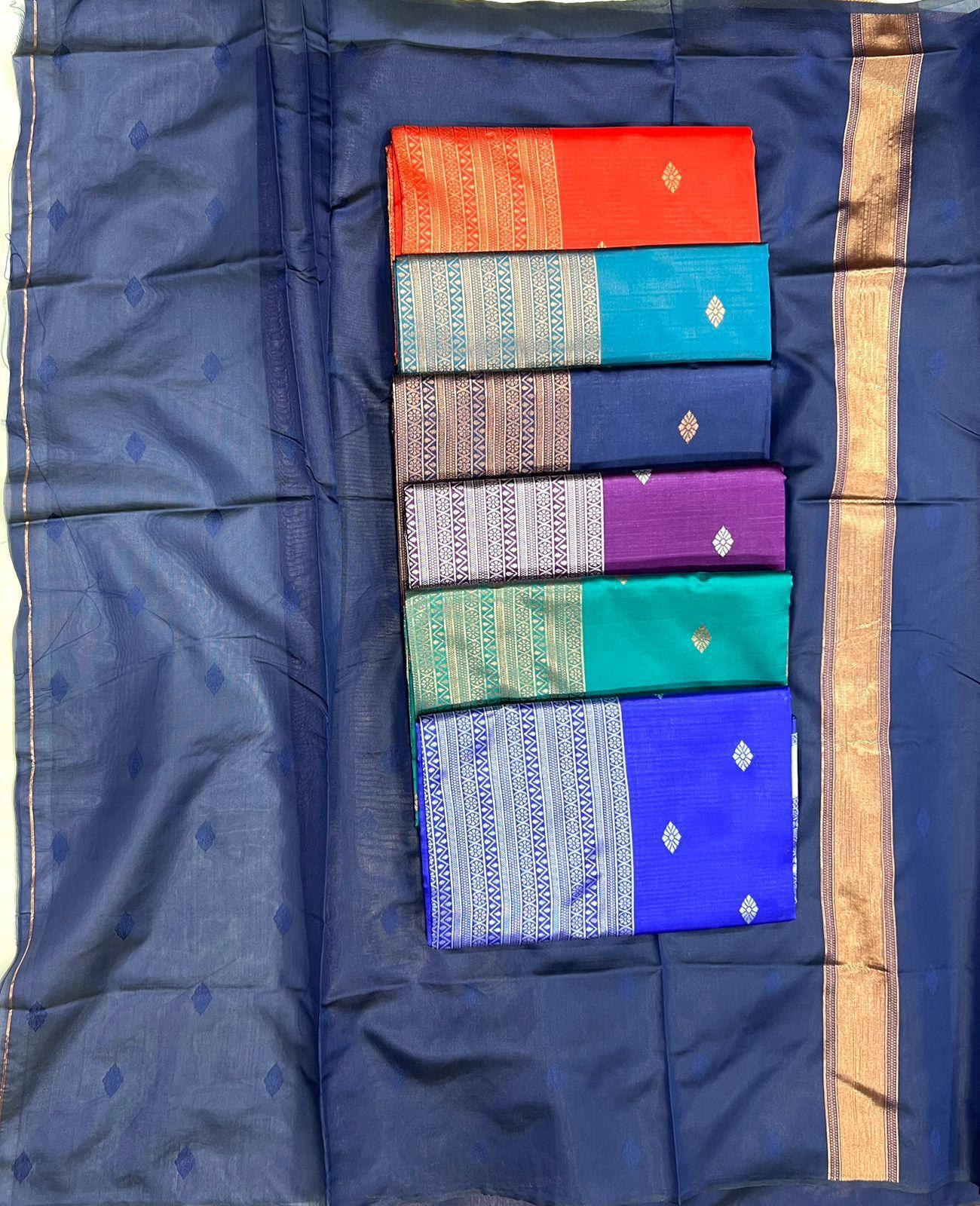 Lichi Silk Saree in Multiple Royal Shades.
