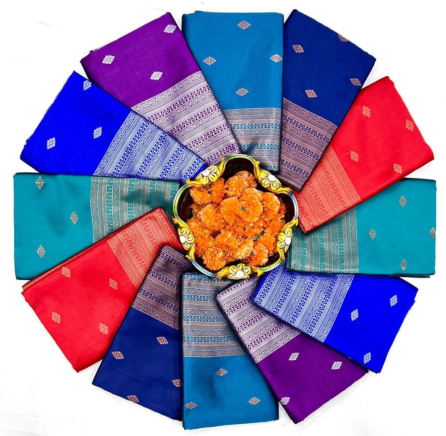 Lichi Silk Saree in Multiple Royal Shades.