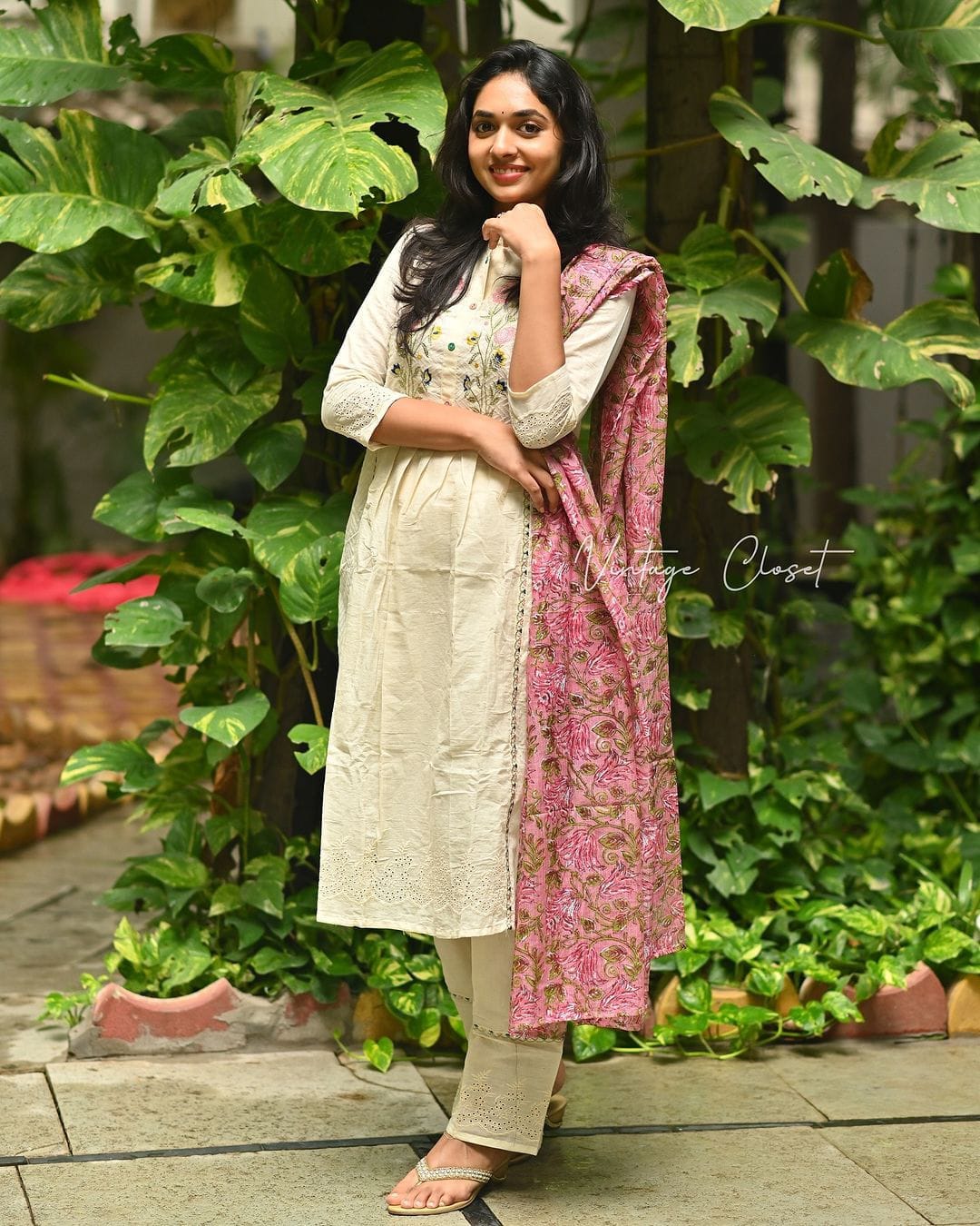 Graceful Light Green Cotton Kurta Set.