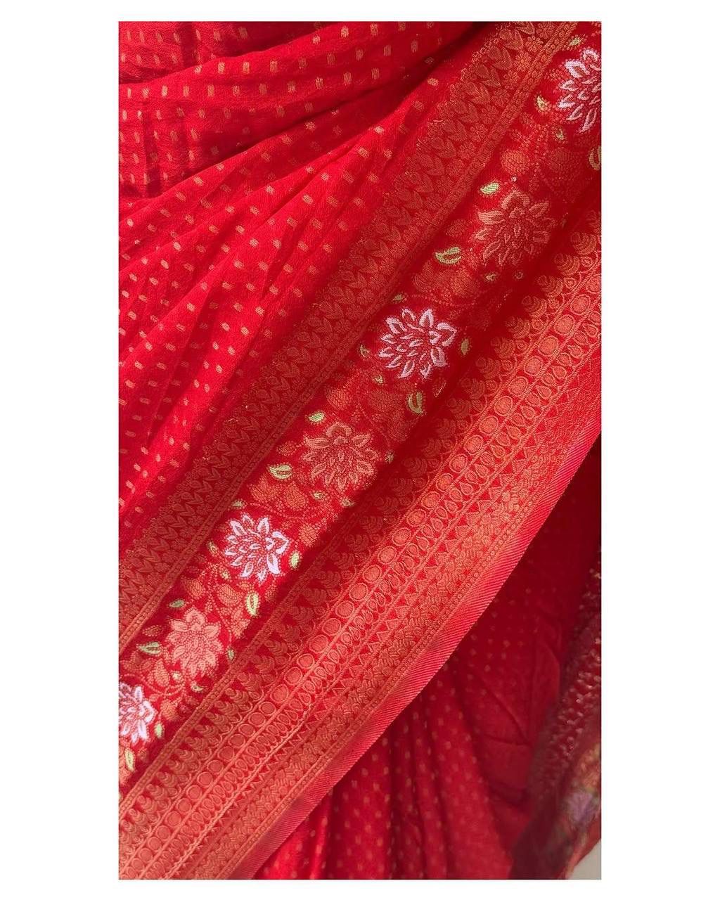 Hand-Dyed Georgette Saree.