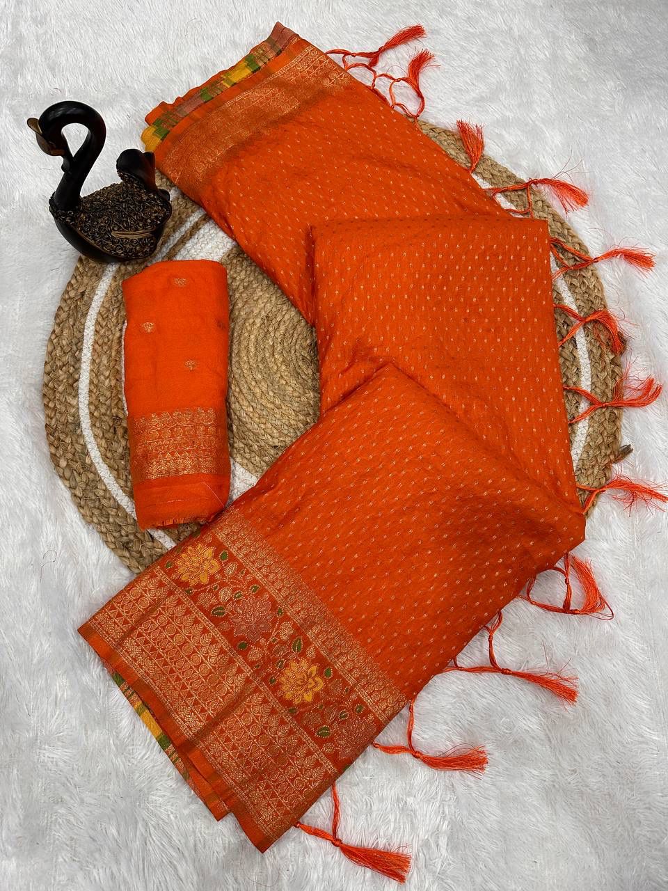Hand-Dyed Georgette Saree.