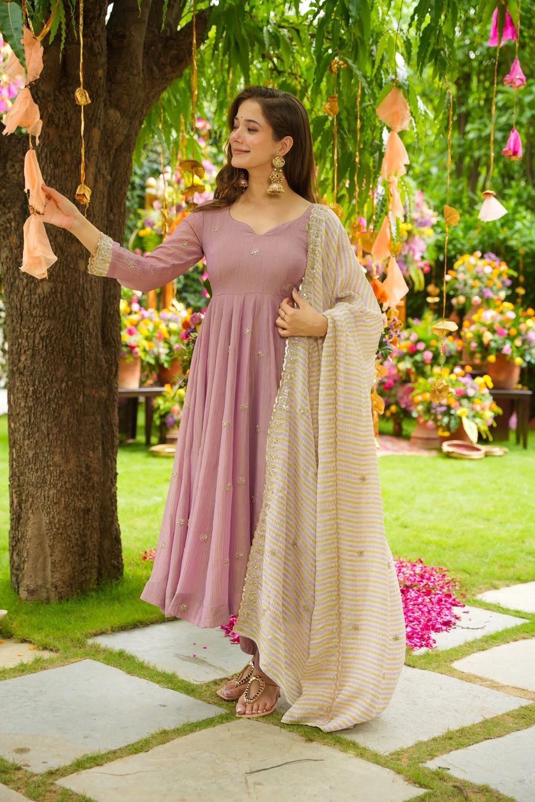 Graceful Georgette Gown Set.