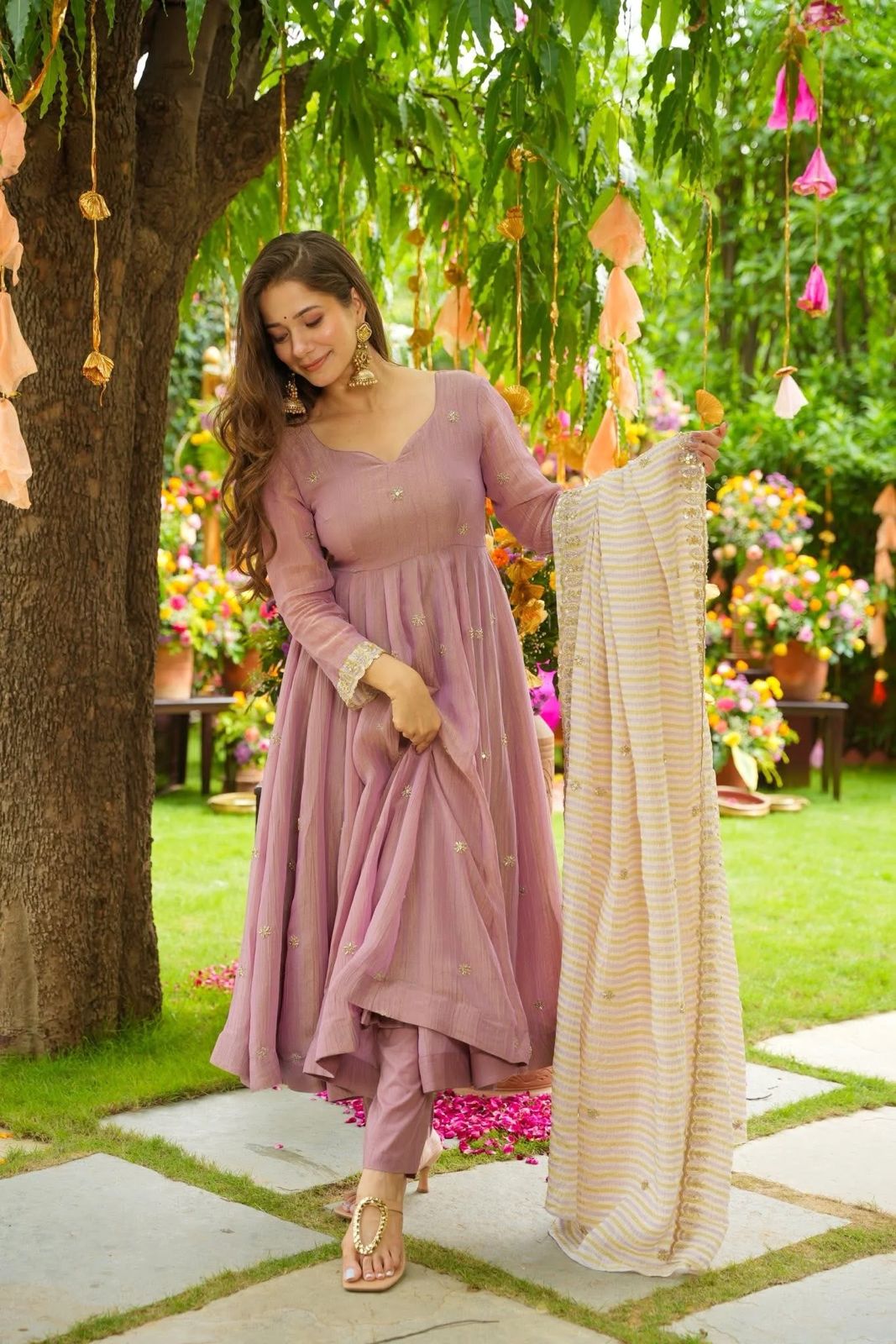 Graceful Georgette Gown Set.