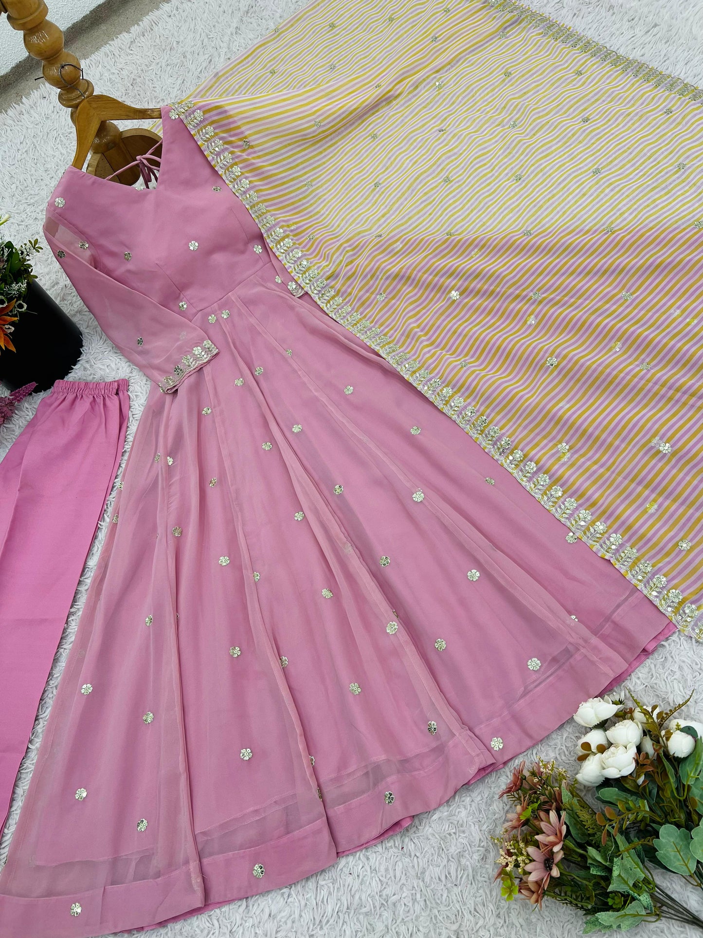 Graceful Georgette Gown Set.