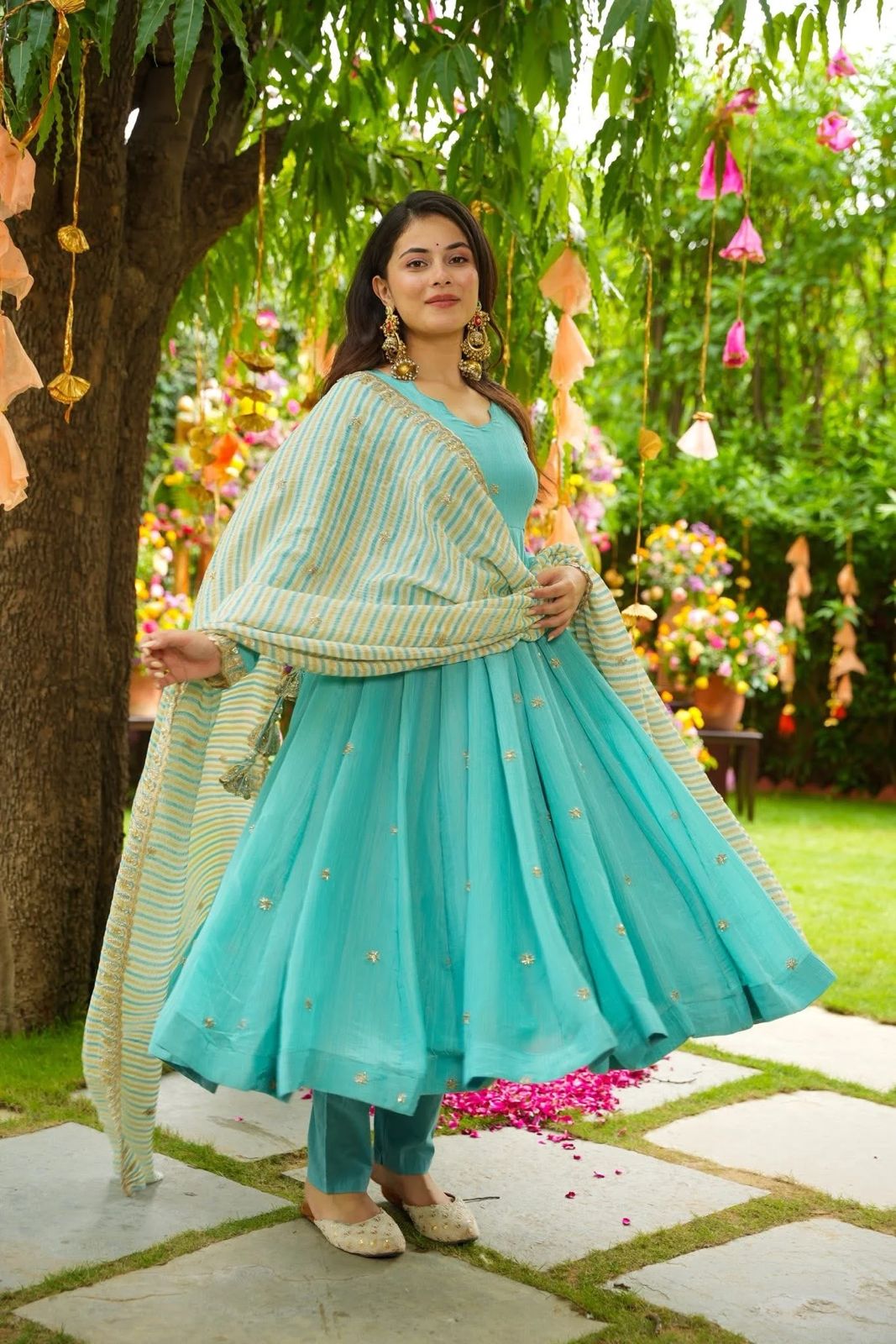 Graceful Georgette Gown Set.