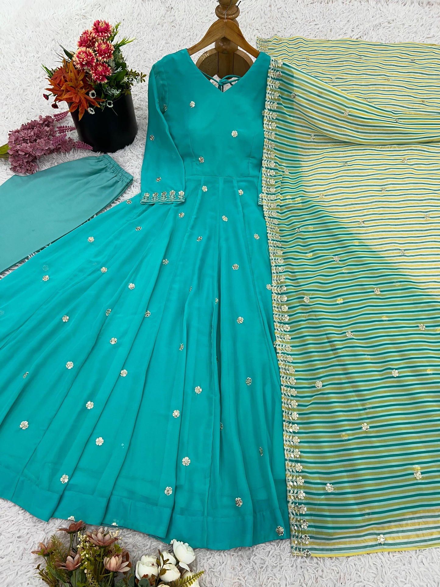 Graceful Georgette Gown Set.