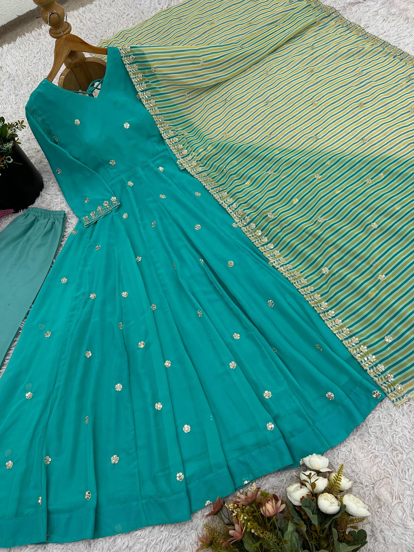 Graceful Georgette Gown Set.