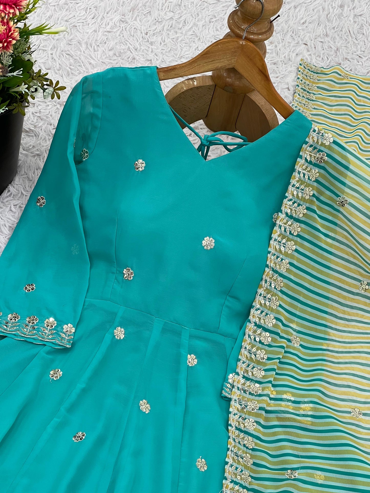 Graceful Georgette Gown Set.