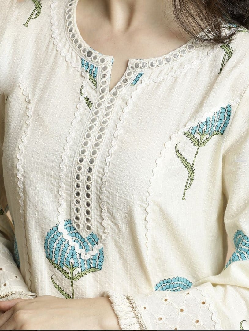 Premium Embroidered Kurta Palazzo Set.
