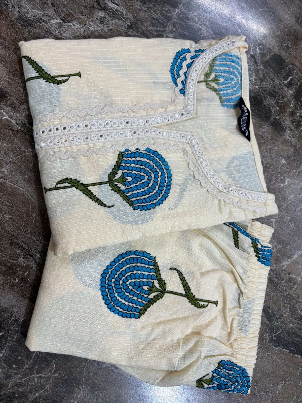 Premium Embroidered Kurta Palazzo Set.
