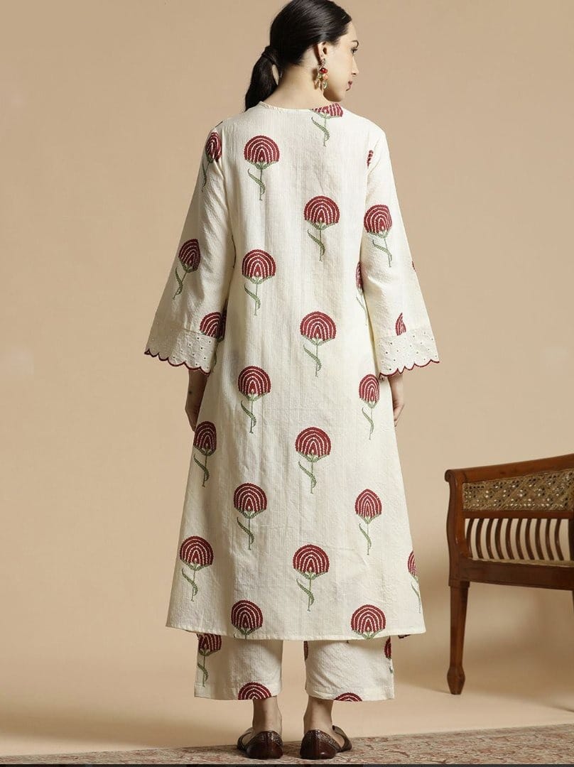 Premium Embroidered Kurta Palazzo Set.