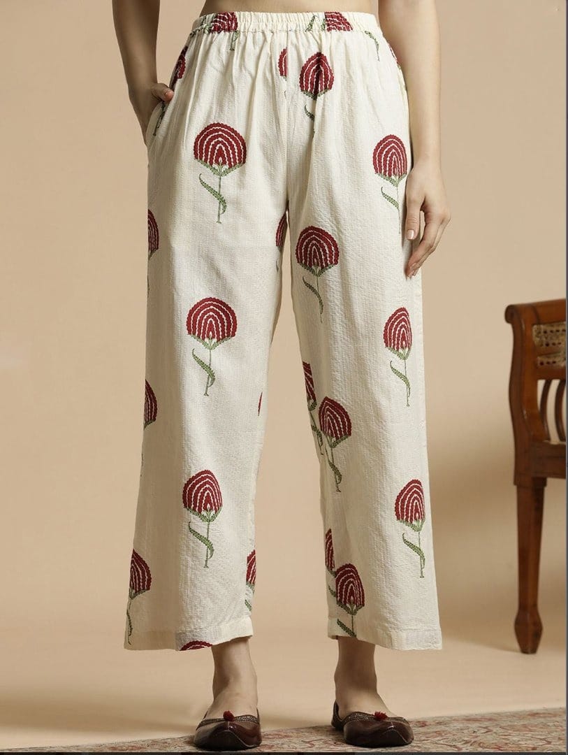 Premium Embroidered Kurta Palazzo Set.