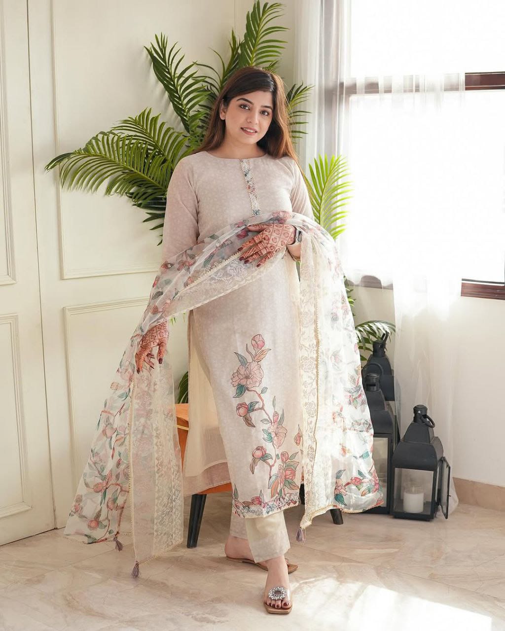 Off-White Printed Lilan Suit Set.