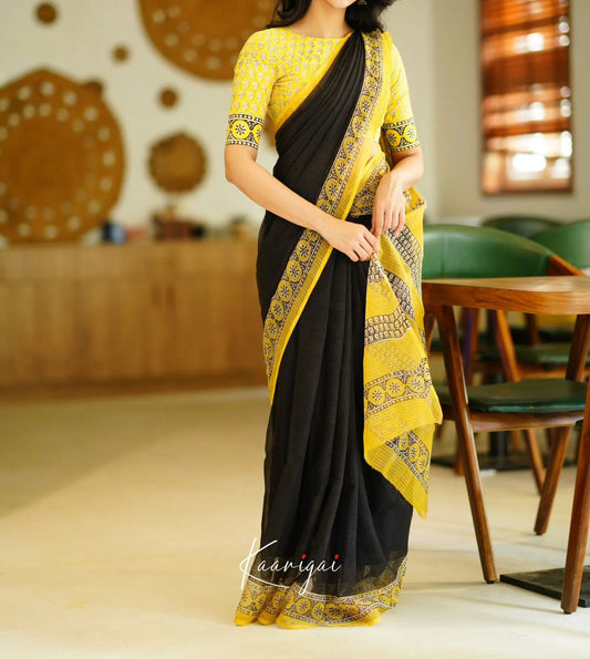 Elegant Kota Doriya Saree with Digital Print & Running Blouse.