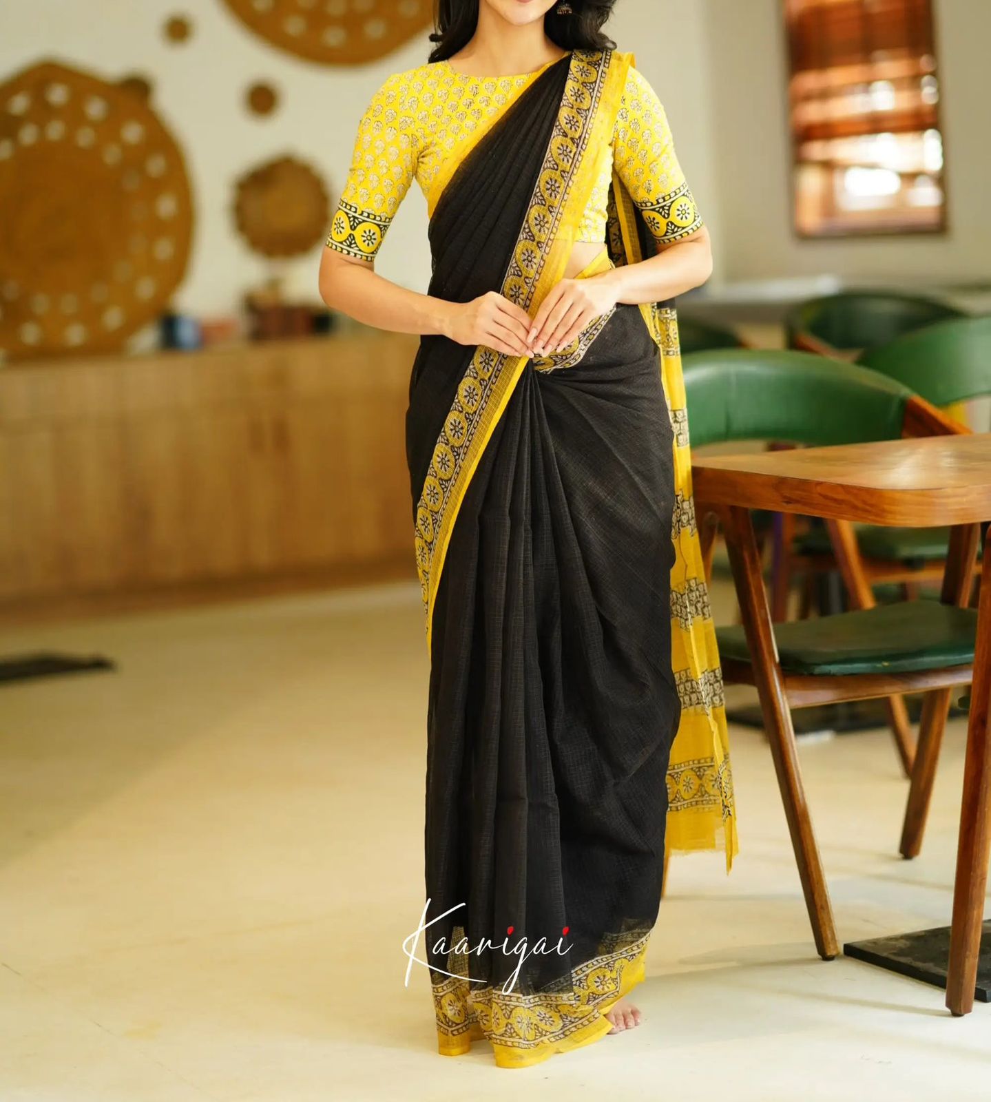 Elegant Kota Doriya Saree with Digital Print & Running Blouse.