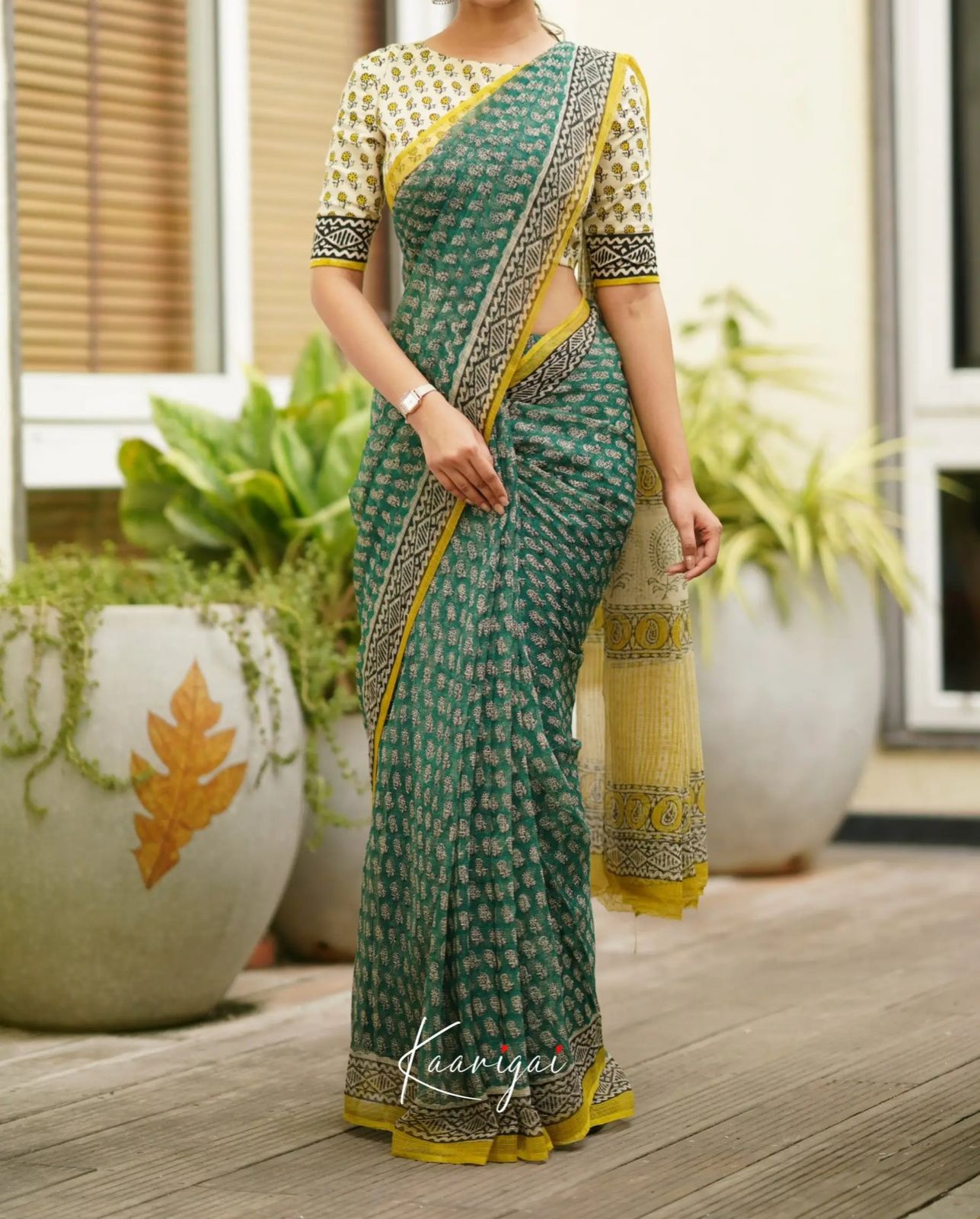 Elegant Kota Doriya Saree with Digital Print & Running Blouse.