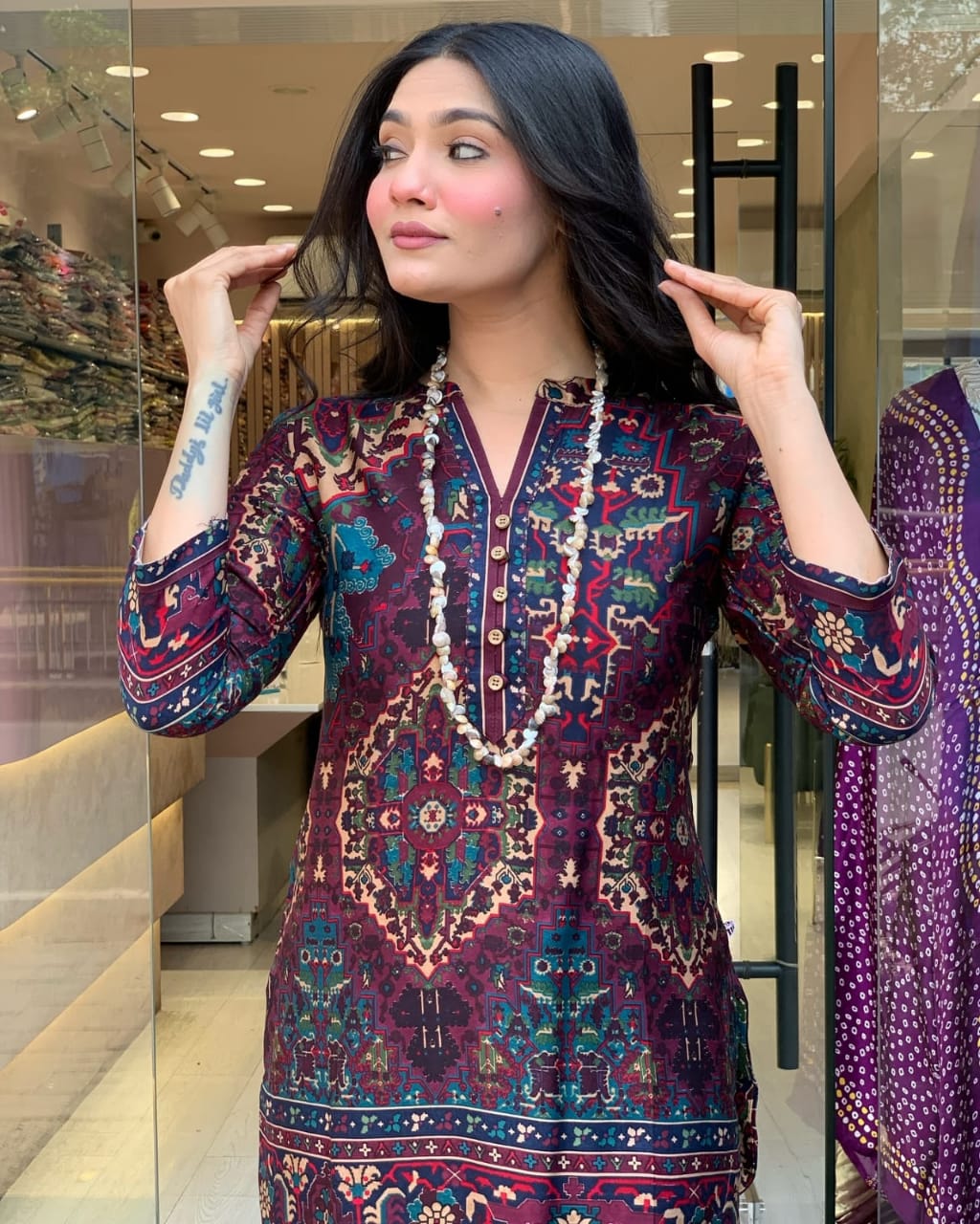 Premium Mul Cotton Co-ord Shirt Plazo Set.
