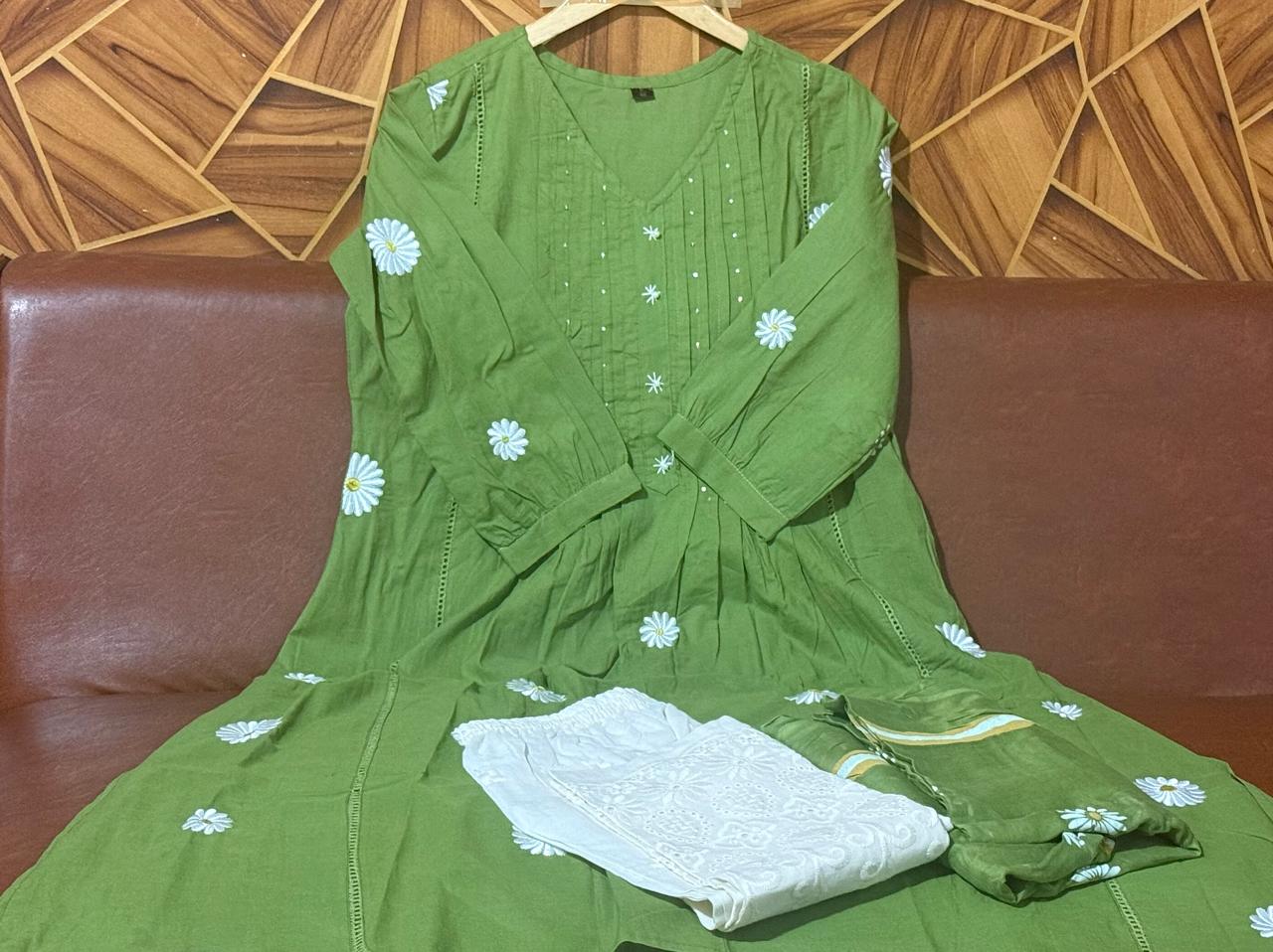 Grace in Green Kurti Set.