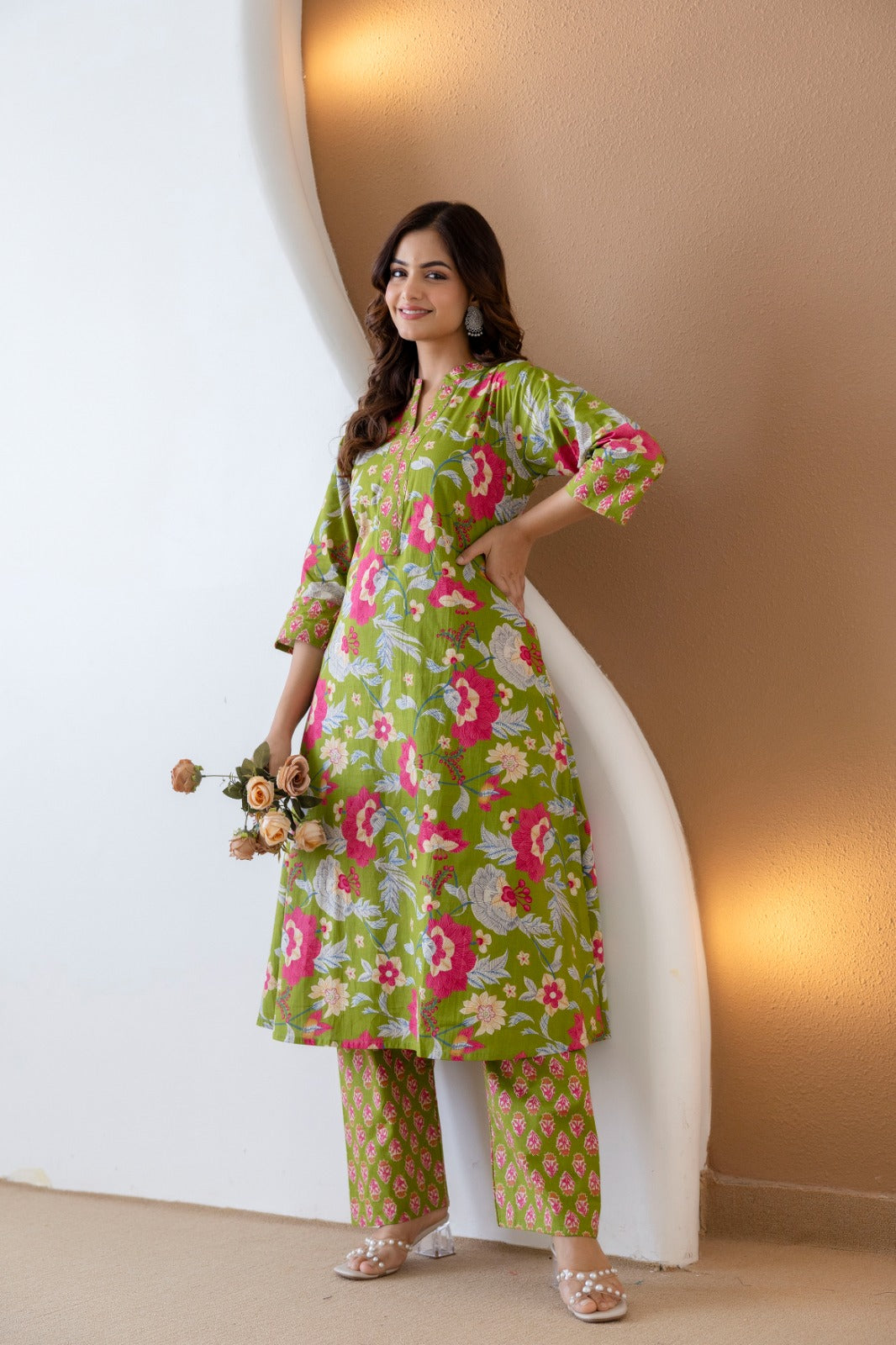 Exclusive Designer Jaipuri Printed Cotton Top-Bottom Set.