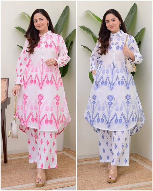New Latest Beautiful Premium Cotton Co-Ord Set.