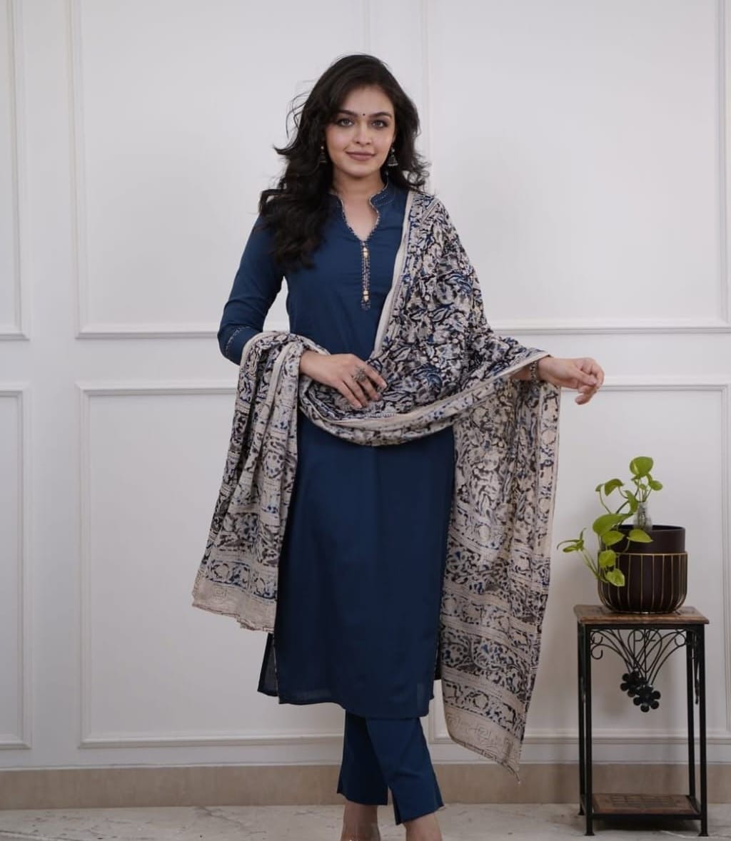 Premium Cotton Kurti, Pant Dupatta Sets.