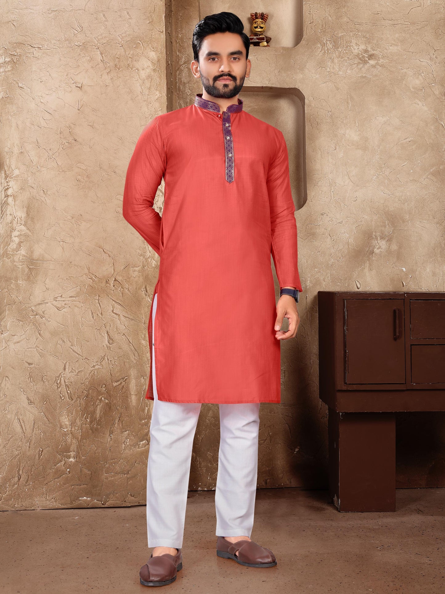 Elegant Couple Set – Linen Silk Saree & Kurta Combo for Special Occasions