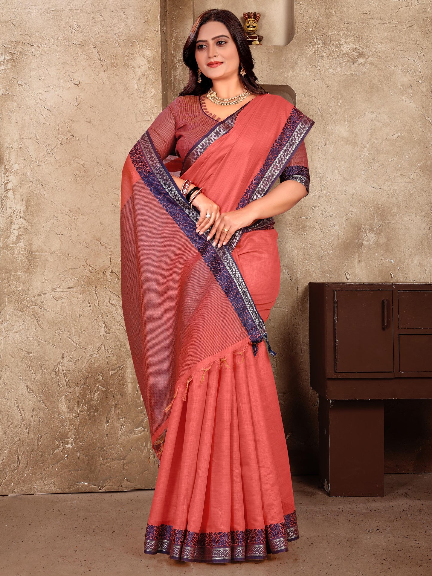 Elegant Couple Set – Linen Silk Saree & Kurta Combo for Special Occasions