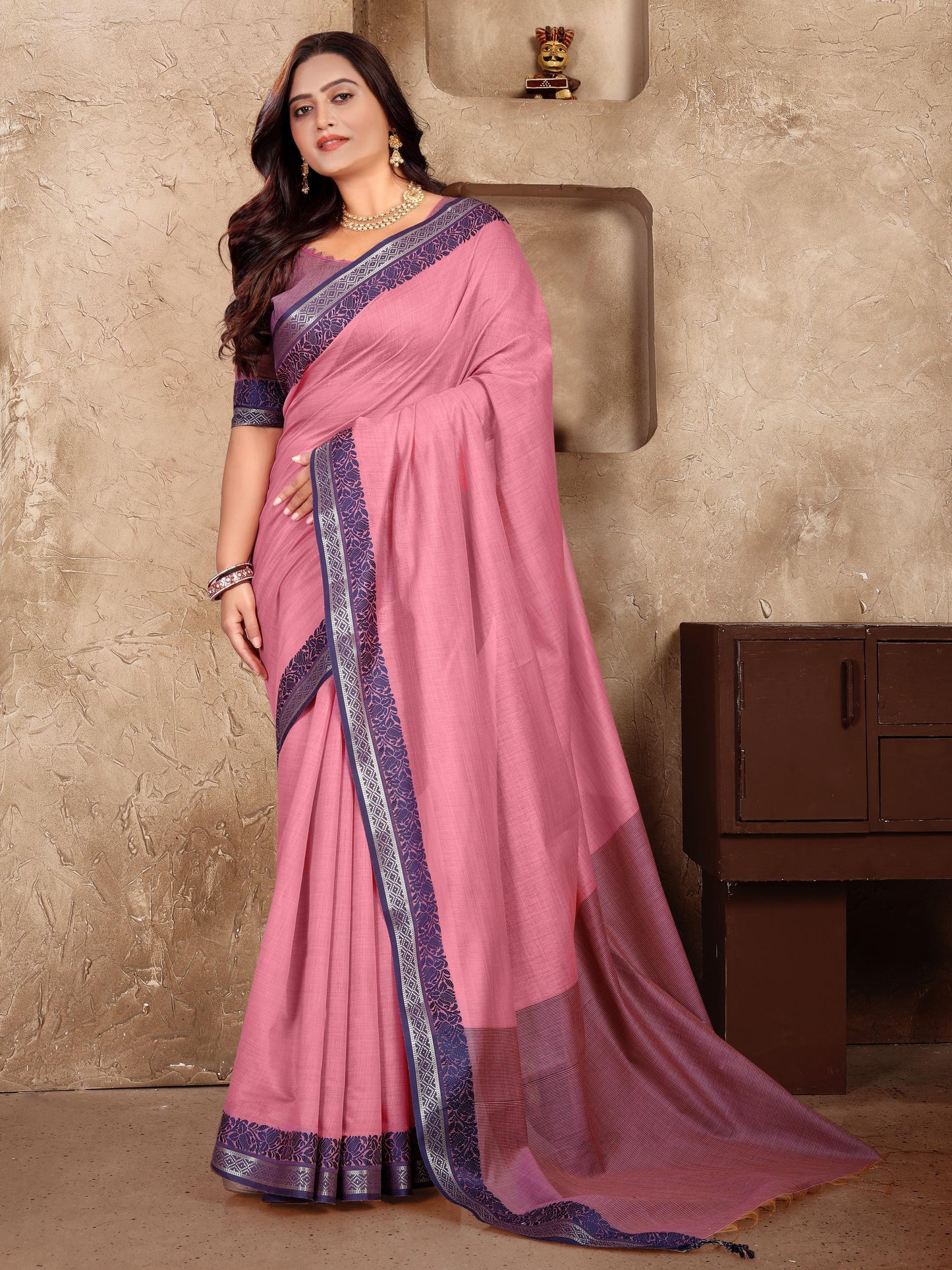 Elegant Couple Set – Linen Silk Saree & Kurta Combo for Special Occasions