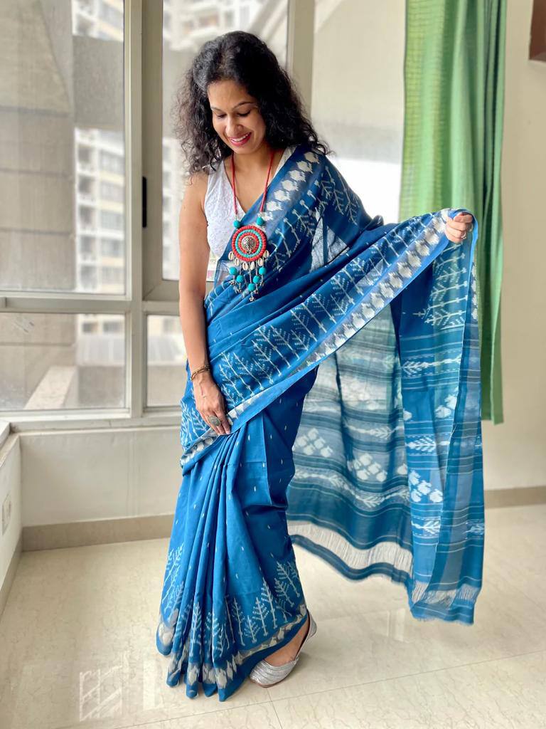 Digital Print Linen Saree