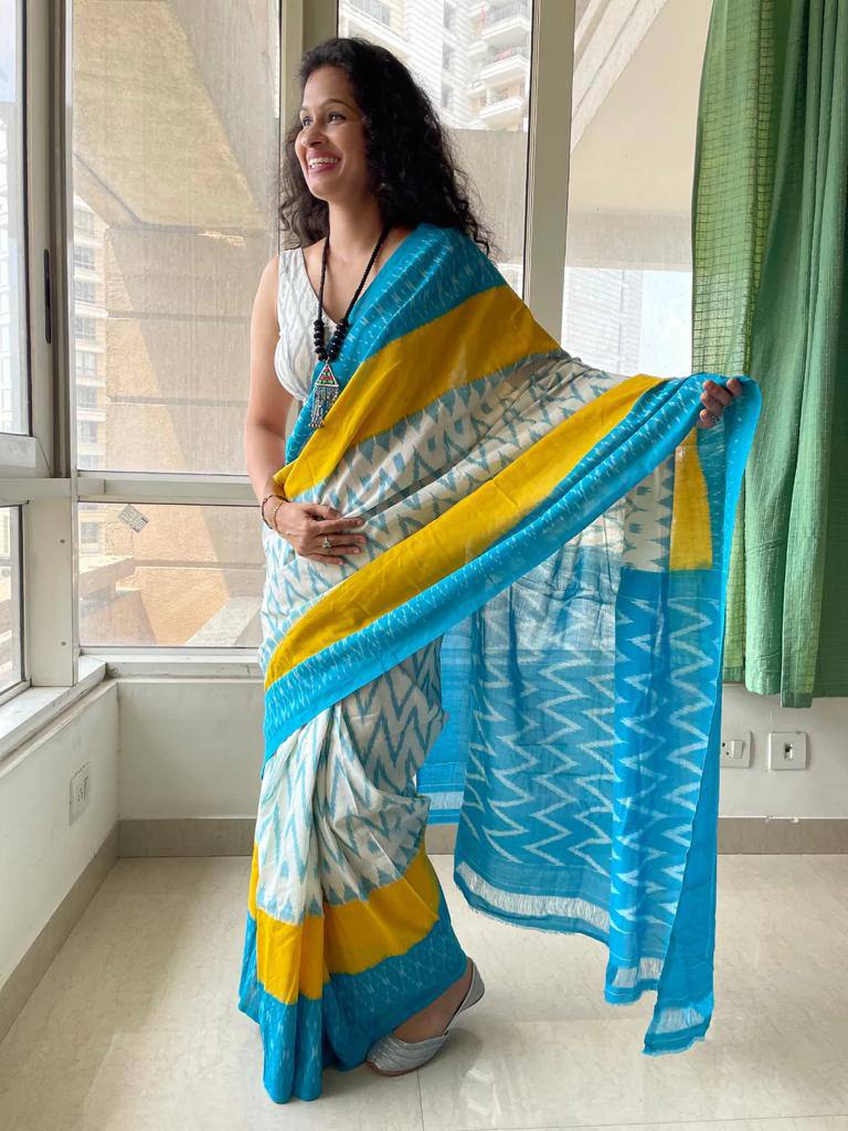 Digital Print Linen Saree