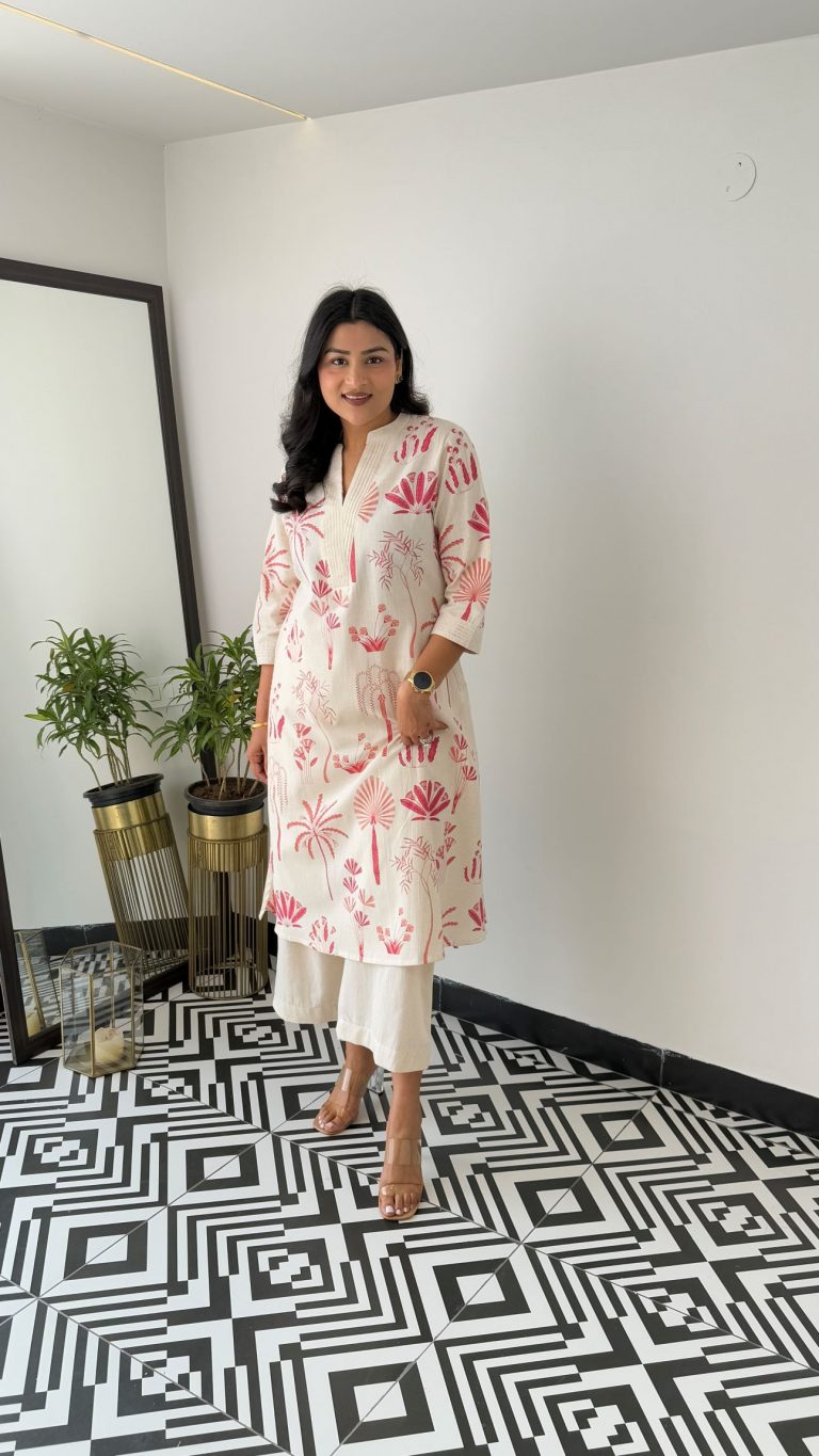 Nature-Inspired Cotton Kurti Set