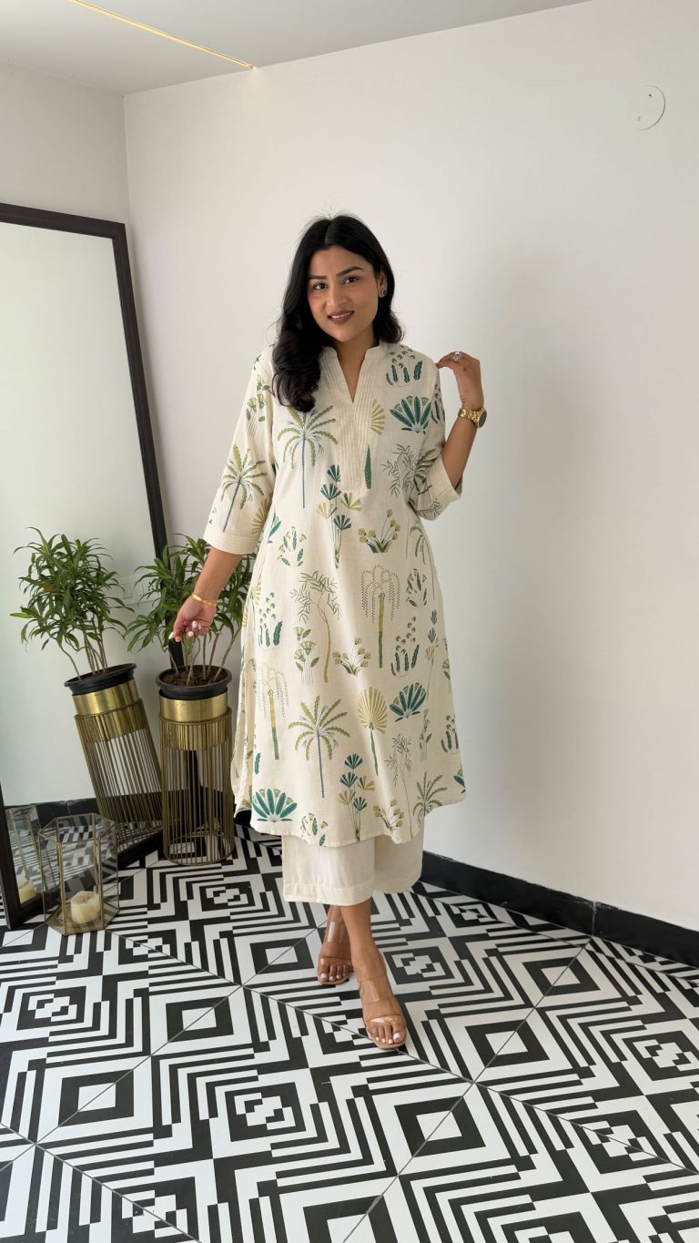 Nature-Inspired Cotton Kurti Set