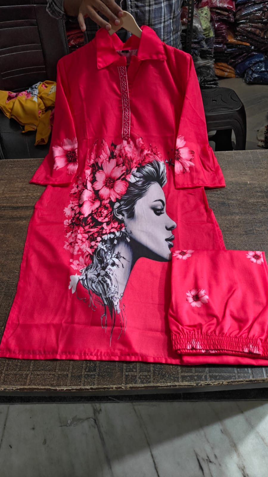 Digital Printed Art Work Muslin Silk Co-Ord Set