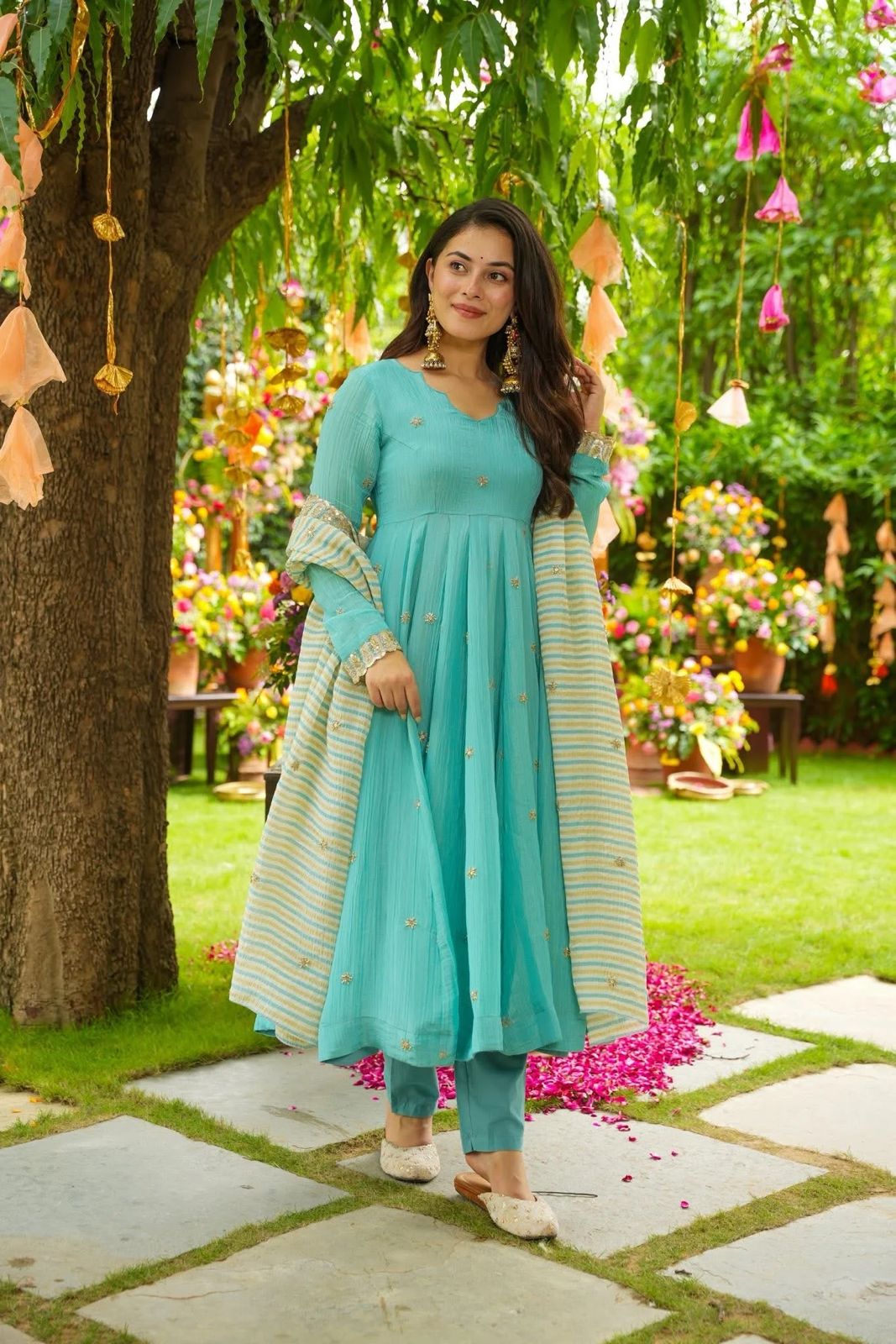 Graceful Georgette Gown Set.