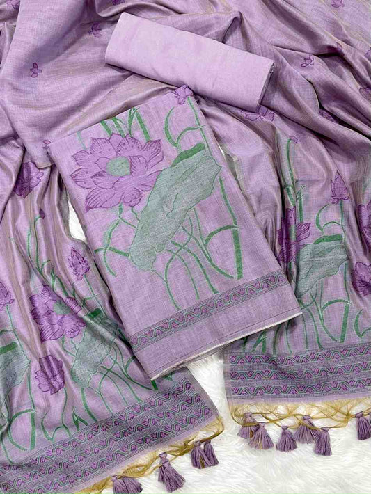 JAMDANI MUL COTTAN SILK 3piece Unstiched Suit- Top, Bottom & Dupatta