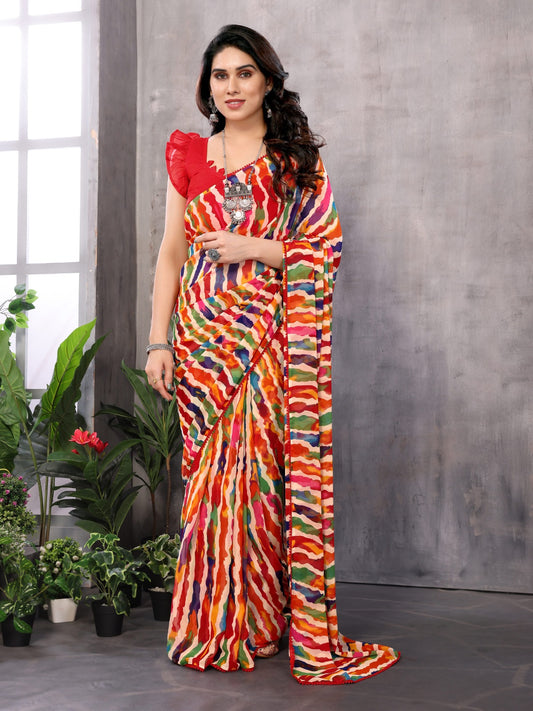 Dual-Toned Ikkat Silk Saree