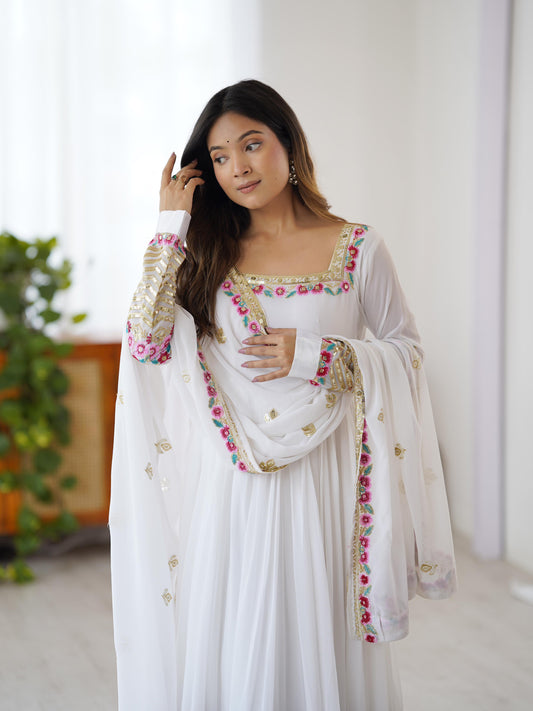Embroidered Sequins Designer Anarkali 3-Piece Set