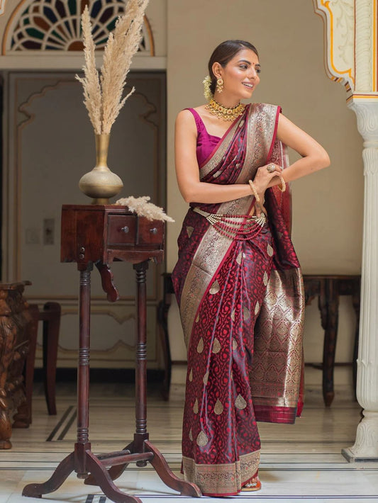 Emerald Green Banarasi Silk Saree
