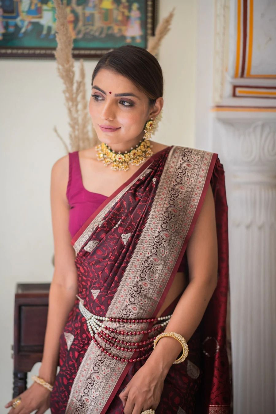 Emerald Green Banarasi Silk Saree