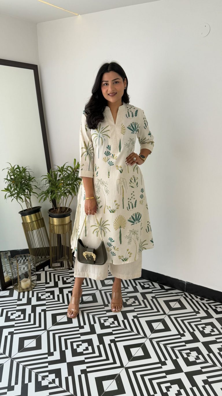 Nature-Inspired Cotton Kurti Set