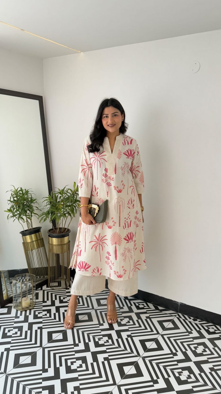 Nature-Inspired Cotton Kurti Set