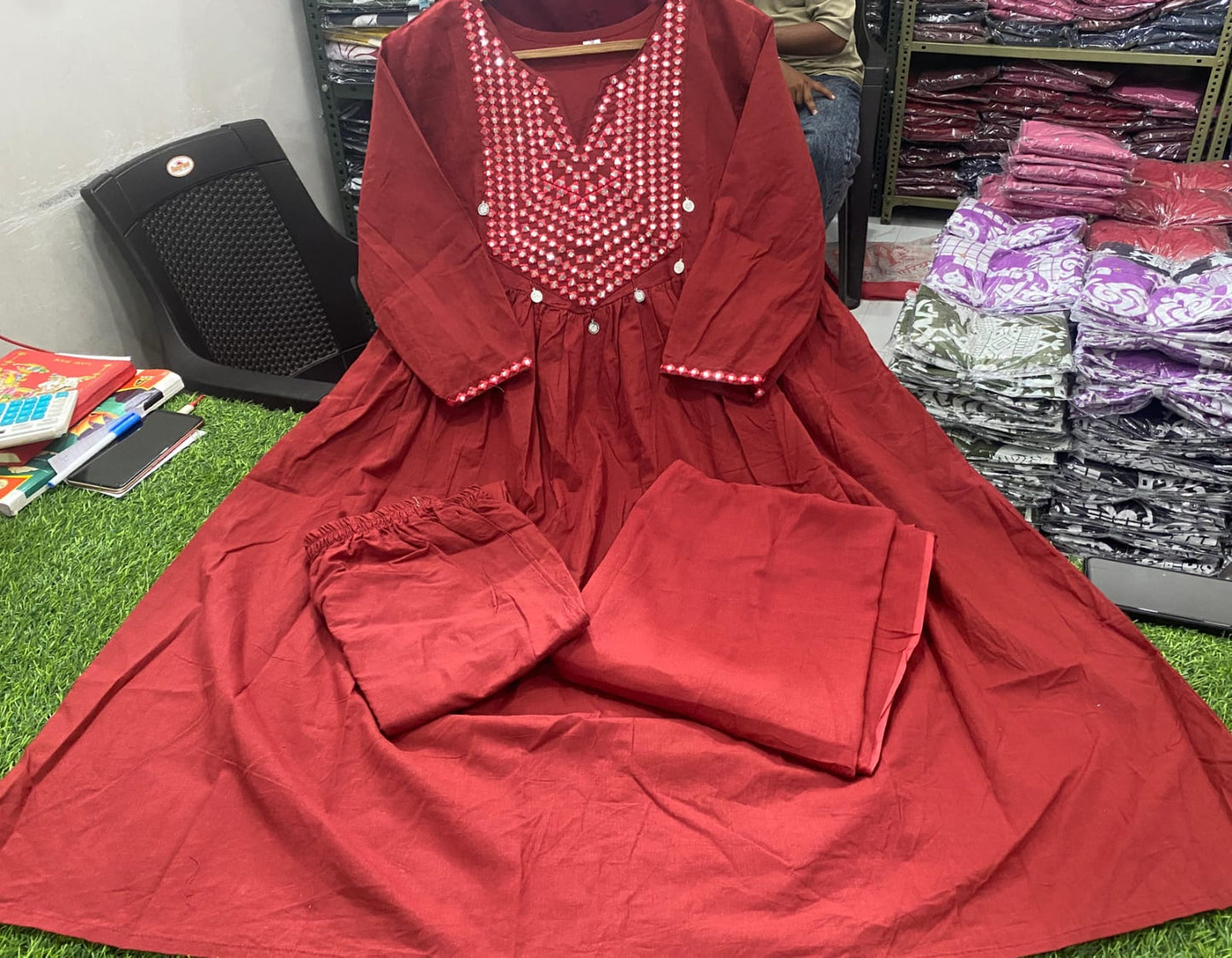 Mirror Work Kurti Set