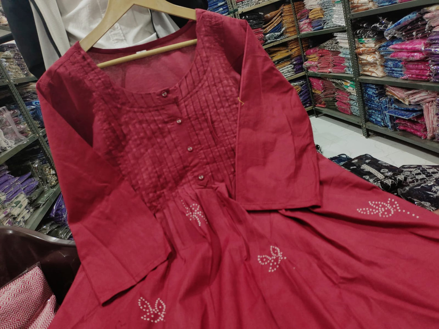 Pure Cotton Discharge Print Kurti Set