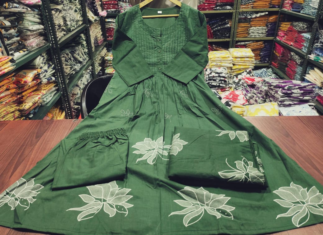 Pure Cotton Discharge Print Kurti Set
