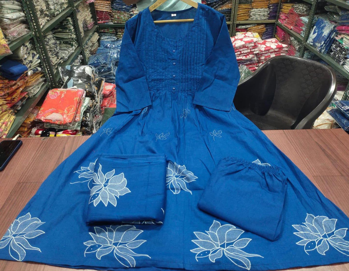 Pure Cotton Discharge Print Kurti Set
