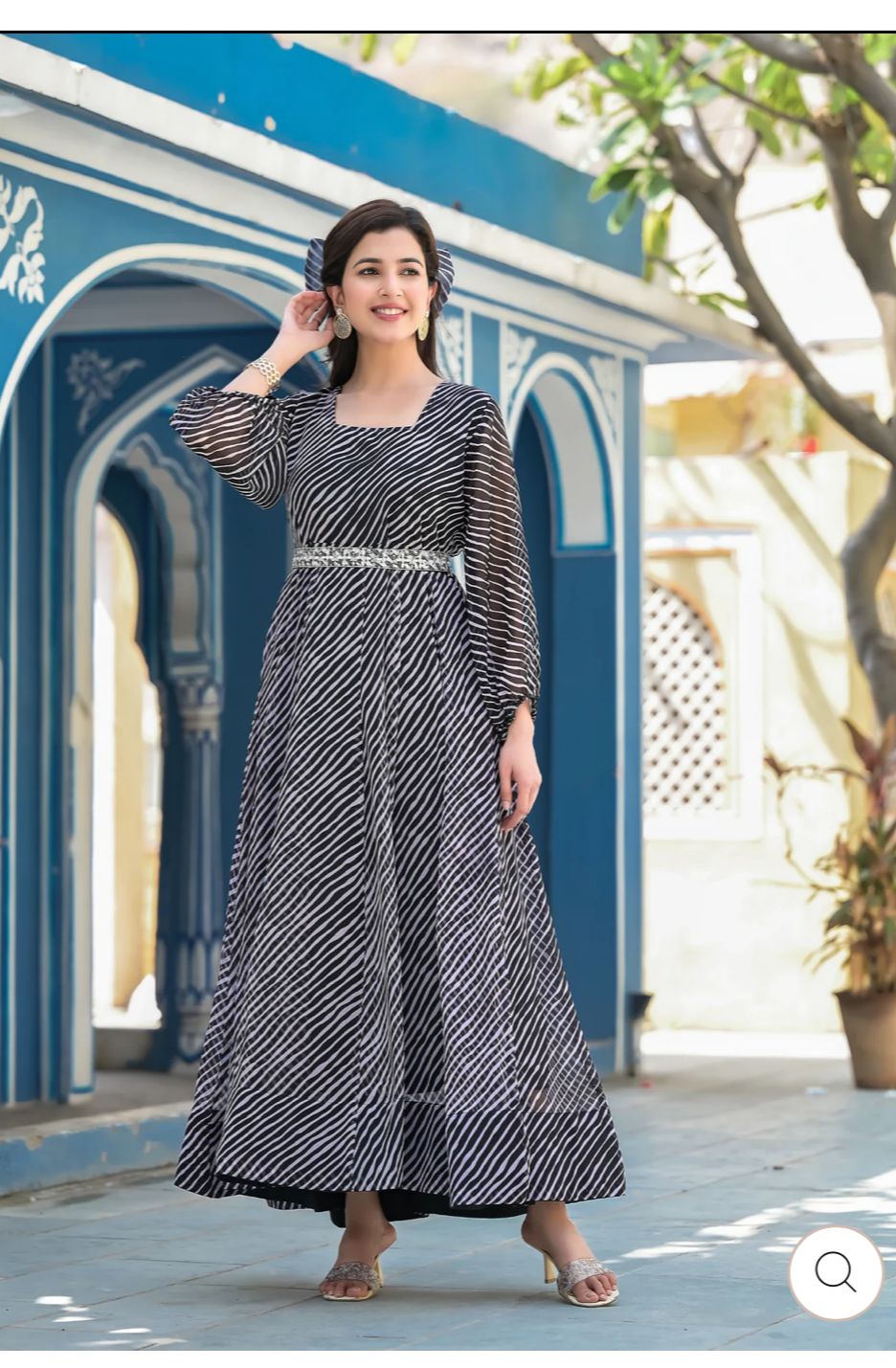 Elegant Organza Long Anarkali Kurti