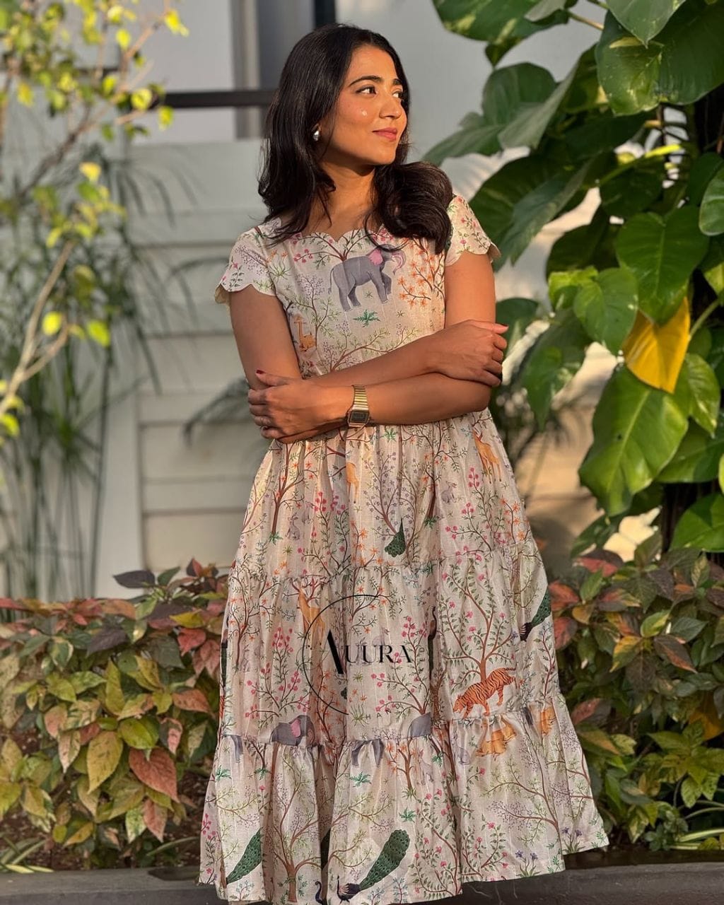 JUNGLE CHIC – Summer-Ready 3-Tier Flare Maxi Dress